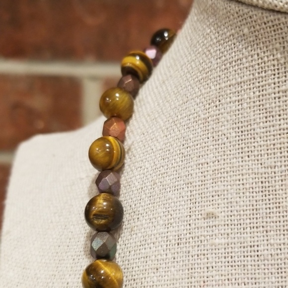 Tiger Eye Round Beaded Necklace - Picture 7 of 8